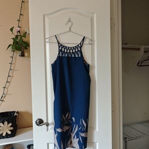 Elegant Blue Sleeveless Dress